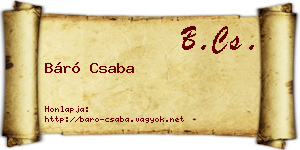 Báró Csaba névjegykártya